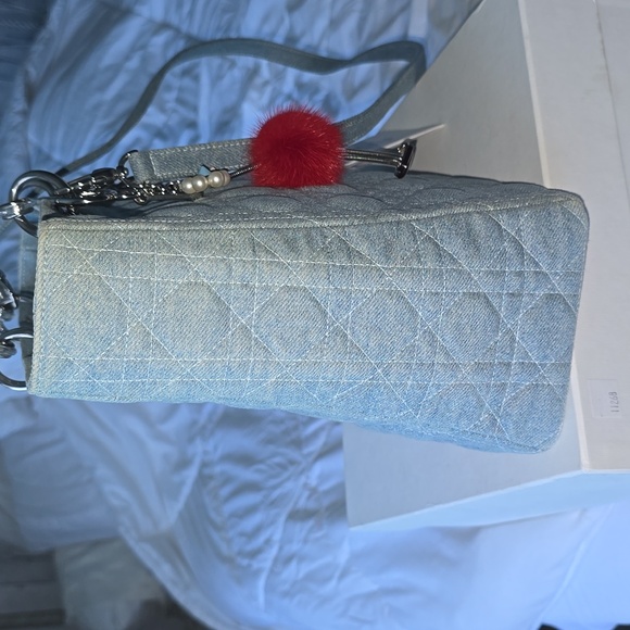 Denim Cannage Large Lady Dior Light blue - Picture 4 of 16